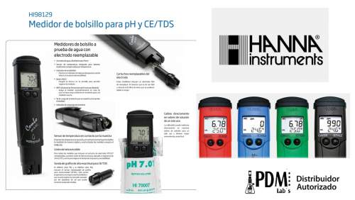 HI98129-HANNA INSTRUMENTS - Medidor combo pH/EC/TDS/Temp.